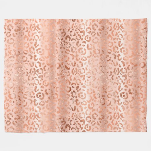 Blush Pink Peach Luipaard Print Sparkle Fleece Deken (Voorkant (Horizontaal))