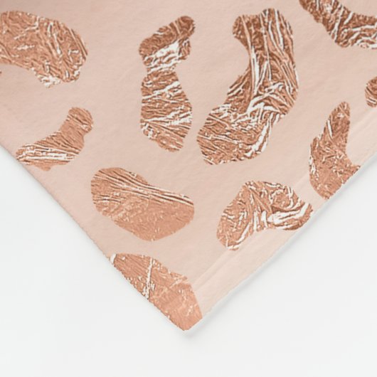 Blush Pink Peach Luipaard Print Sparkle Fleece Deken (Hoek)