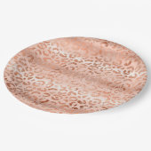 Blush Pink Peach Luipaard Print Sparkle Papieren Bordje (Gekanteld)