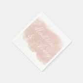 Blush Pink Peach Modern Waterverf Weddenschap Servet (Hoek)