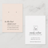 BLUSH PINK PEACH MOM GIFT EARRING DISPLAY CARD PLAATSKAARTJE (Voorkant / Achterkant)