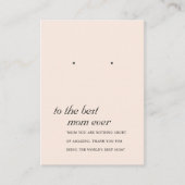BLUSH PINK PEACH MOM GIFT EARRING DISPLAY CARD PLAATSKAARTJE (Voorkant)
