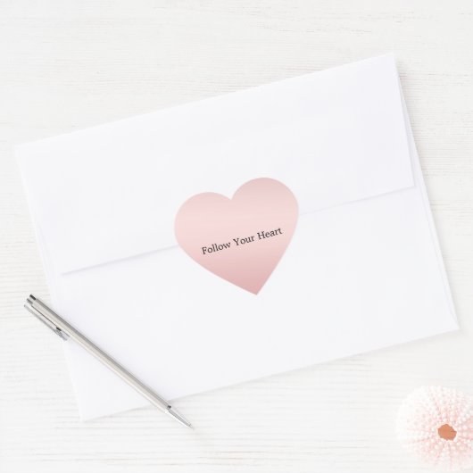 Blush Pink Peach Ombre Hart Sticker (Envelop)