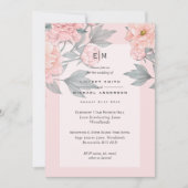 Blush Pink Peach PEONIES Weddenschap Uitnodigen to (Voorkant)