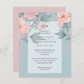 Blush Pink Peach PEONIES Weddenschap Uitnodigen to (Voorkant / Achterkant)