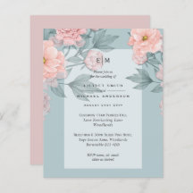 Blush Pink Peach PEONIES Weddenschap Uitnodigen to