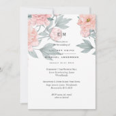 Blush Pink Peach PEONIES Weddenschap Uitnodigen to (Voorkant)