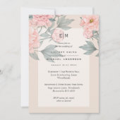 Blush Pink Peach PEONIES Weddenschap Uitnodigen to (Voorkant)
