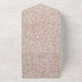 Blush Pink Peach Roos Glitter All In One Uitnodiging (Buitenkant)