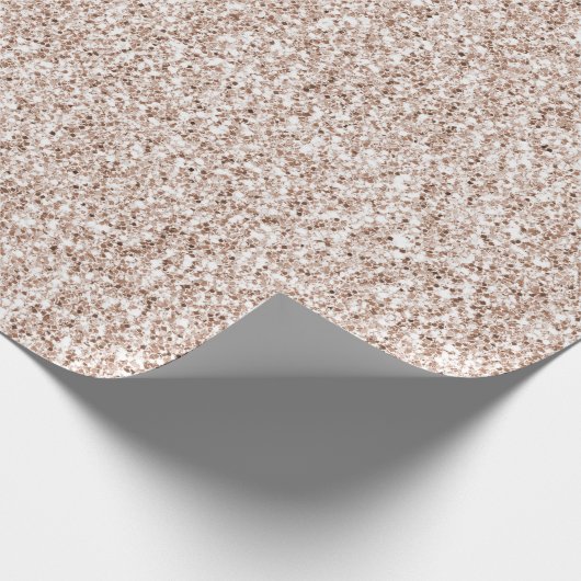 Blush Pink Peach Roos Glitter Cadeaupapier (Hoek)