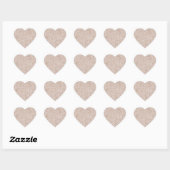 Blush Pink Peach Roos Glitter Hart Sticker (Vel)