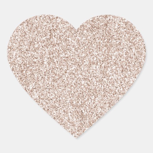 Blush Pink Peach Roos Glitter Hart Sticker (Voorkant)