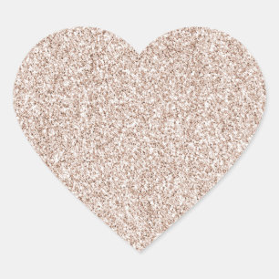 Blush Pink Peach Roos Glitter Hart Sticker