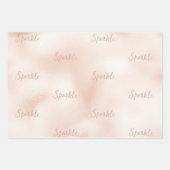 Blush Pink Peach Roos Glitter Sparkle Shine Inpakpapier Vel (Voorkant 3)