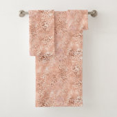 Blush Pink Peach Roos Gold Leopard Bad Handdoek (Insitu)