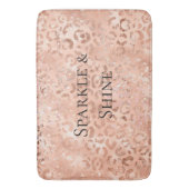 Blush Pink Peach Roos Gold Leopard Badmat (Voorkant Verticaal)