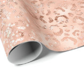 Blush Pink Peach Roos Gold Leopard Cadeaupapier (Rol Hoek)