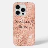 Blush Pink Peach Roos Gold Leopard Case-Mate iPhone Case (Achterkant)
