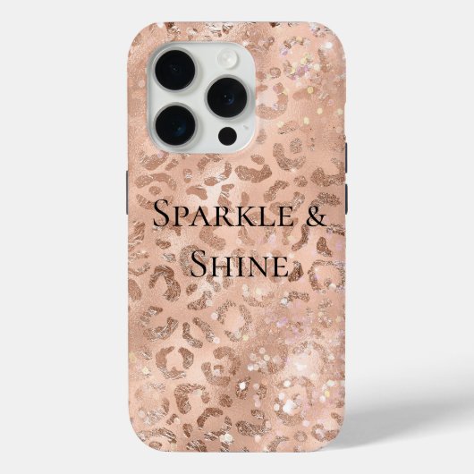 Blush Pink Peach Roos Gold Leopard Case-Mate iPhone Case (Achterkant)