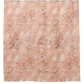 Blush Pink Peach Roos Gold Leopard Douchegordijn (Voorkant)