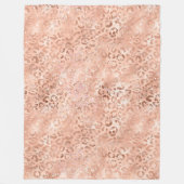 Blush Pink Peach Roos Gold Leopard Fleece Deken (Voorkant)