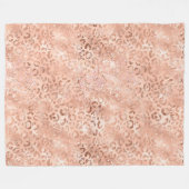 Blush Pink Peach Roos Gold Leopard Fleece Deken (Voorkant (Horizontaal))