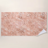 Blush Pink Peach Roos Gold Leopard Strandlaken (Voorkant)