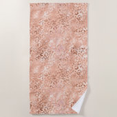 Blush Pink Peach Roos Gold Leopard Strandlaken (Voorkant)