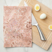 Blush Pink Peach Roos Gold Leopard Theedoek (Quarter Fold)