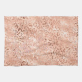 Blush Pink Peach Roos Gold Leopard Theedoek (Horizontaal)