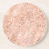 Blush Pink Peach Roos Gold Leopard Zandsteen Onderzetter (Voorkant)