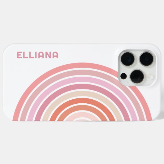 Blush Pink Peach Sinaasappel Rode Mideeuw Stripes Case-Mate iPhone Case (Achterkant (horizontaal))