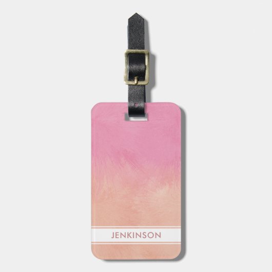Blush Pink Peach Stijlvolle luxe Abstract chique S Bagagelabel (Voorkant verticaal)