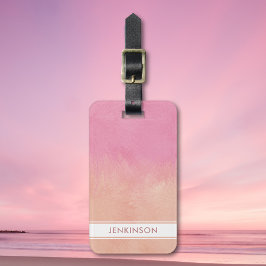 Blush Pink Peach Stijlvolle luxe Abstract chique S Bagagelabel