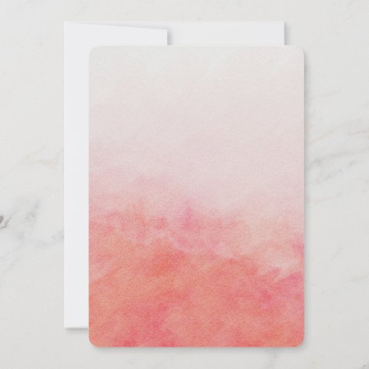 Blush Pink & Peach Waterverf bruiloft uitnodiging (Achterkant)