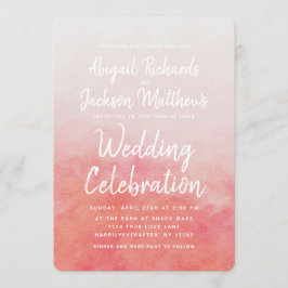Blush Pink & Peach Waterverf bruiloft uitnodiging