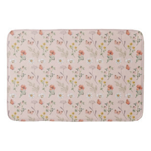 Blush Pink Peach Wildflower Badmat