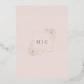 Blush Pink Pearl Botanical Folie Uitnodiging (Achterkant)