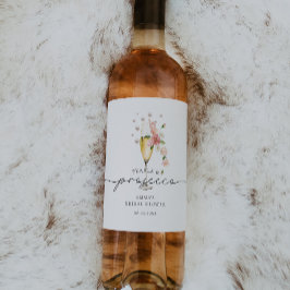 Blush Pink Pearls & Prosecco Vrijgezellenfeest Fav Wijn Etiket