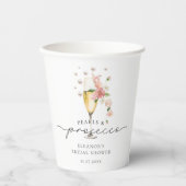 Blush Pink Pearls & Prosecco Vrijgezellenfeest Papieren Bekers (Voorkant)