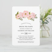 Blush Pink Peonies Bridal Tea Party Kaart (Staand voorkant)