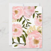 Blush Pink Peonies Bridal Tea Party Kaart (Achterkant)