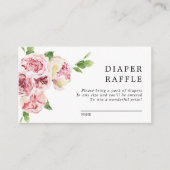 Blush Pink Peonies Diaper Raffle Enclosure Kaart (Voorkant)