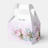 Blush Pink Peonies en Sage Greenery Wedding Favor Bedankdoosjes (Achterkant)