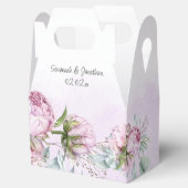 Blush Pink Peonies en Sage Greenery Wedding Favor Bedankdoosjes (Geopend)