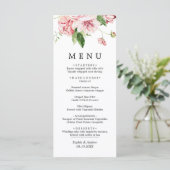 Blush Pink Peonies Flowers Weddenemenu Menu (Staand voorkant)