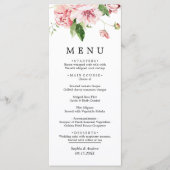 Blush Pink Peonies Flowers Weddenemenu Menu (Voorkant)