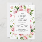 Blush Pink Peonies Flowers Weddenschap Kaart (Voorkant)