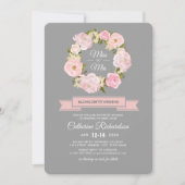 Blush Pink Peonies Gray Bachelorette Weekend Kaart (Voorkant)