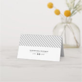 Blush Pink Peonies | Grijze strepen Plaatskaartje (Achterkant)